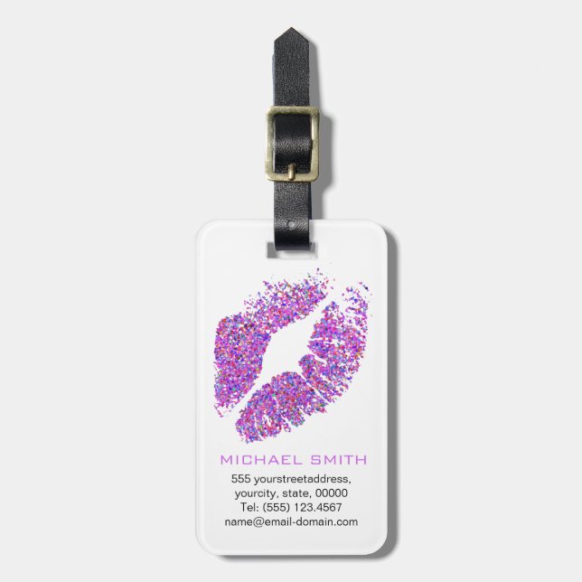 Stylish Glitter Lips #11 Luggage Tag (Front Vertical)
