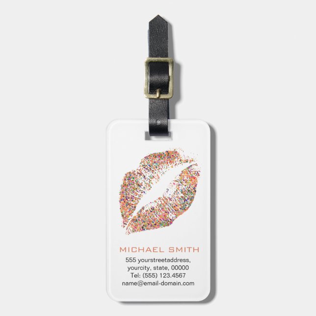 Stylish Glitter Lips #26 Luggage Tag (Front Vertical)