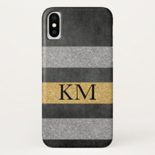 Stylish Glitter with Monogram iPhone X Case