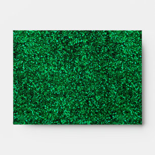 Stylish Glitzy Green Sequin Sparkles Envelope