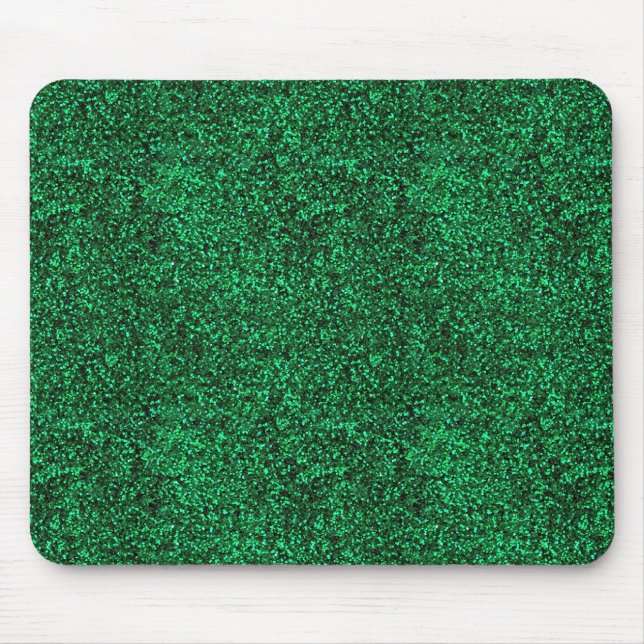 Stylish Glitzy Green Sequin Sparkles Mouse Pad (Front)