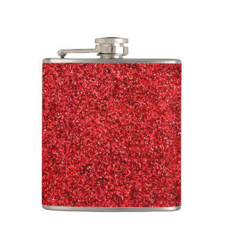 Stylish Glitzy Red Sequin Sparkles Hip Flask