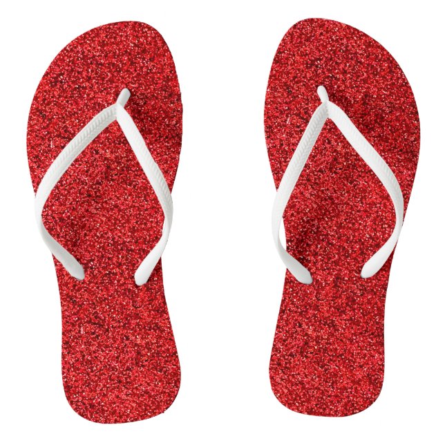 Stylish Glitzy Red Sequin Sparkles Thongs (Footbed)