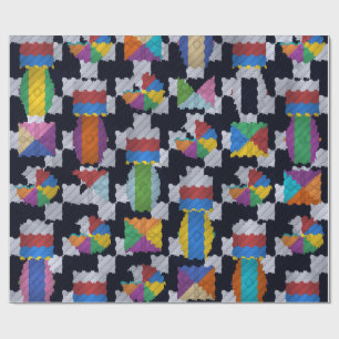 Stylish Glossy Geometric Colorful Wrapping Paper