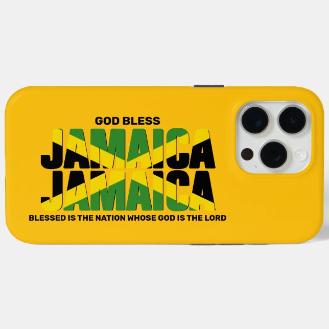 Stylish GOD BLESS JAMAICA JAMAICA Flag Case-Mate iPhone Case (Back (Horizontal))