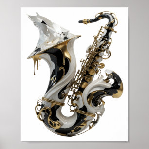 Stylish Gold ABSTRACT ART Statement Design Poster