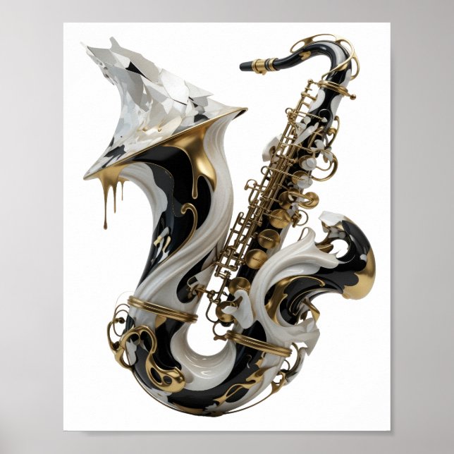 Stylish Gold ABSTRACT ART Statement Design Poster (Front)