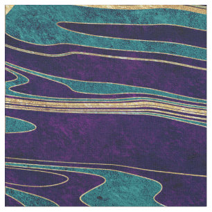 Stylish gold abstract marbleised paint image fabric