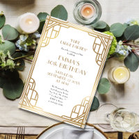Stylish Gold and White Gatsby 30th Birthday Party