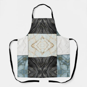 Stylish Gold black and white Marble pattern Apron