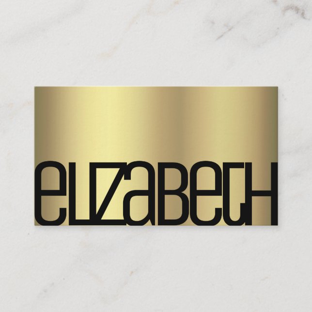 Stylish Gold Black Glam Luxury Minimalist Modern Business Card (Front)