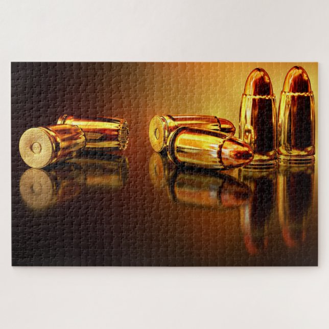 Stylish Gold Bullets  Shooting  for guys Jigsaw Puzzle (Horizontal)