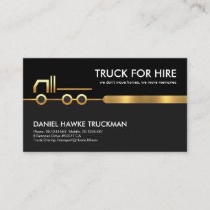 Stylish Gold Cargo Truck Transport Border Business Card
