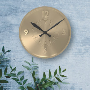 Stylish Gold Coloured Faux Metallic Clock