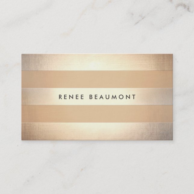 Stylish Gold Coloured Striped Designer and Stylist Business Card (Front)