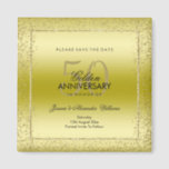 Stylish Gold Confetti 50th Wedding Save The Date Magnet<br><div class="desc">Custom 50th Wedding Anniversary save the date magnets for couples fiftieth Anniversary events. All text, font and text colour is fully customisable to meet your requirements, if you would like help to customise your product or would like matching products, please contact me through my store and i will be very...</div>