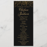 Stylish Gold Confetti Dots | Black - Program<br><div class="desc">Wedding Program. Stylish Gold Confetti Dots | Black . Matching Products Available - 📌If you need further customisation, please click the "Click to Customise further" or "Customise or Edit Design"button and use our design tool to resize, rotate, change text colour, add text and so much more.⭐This Product is 100% Customisable....</div>