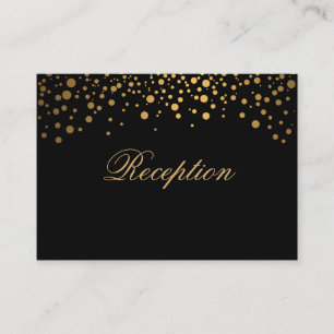Stylish Gold Confetti Dots on Black Enclosure Card