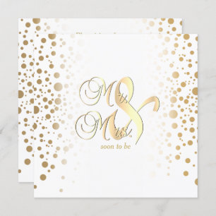 Stylish Gold Confetti Dots - Rehearsal Dinner Invitation