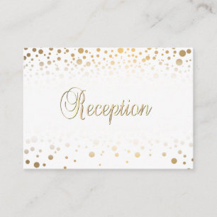 Stylish Gold Confetti Dots   White Background Enclosure Card