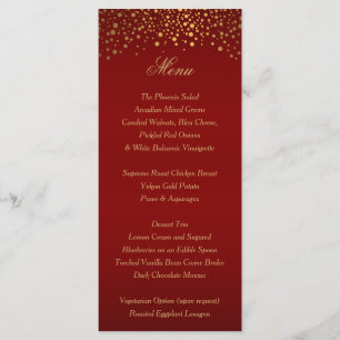 Stylish Gold Confetti Maroon - Menu