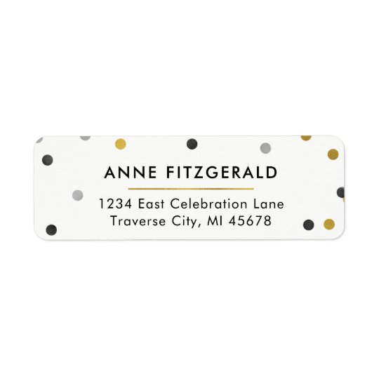 Stylish Gold Confetti Return Address Labels