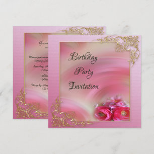 Stylish Gold Decorative French Frame Invitation