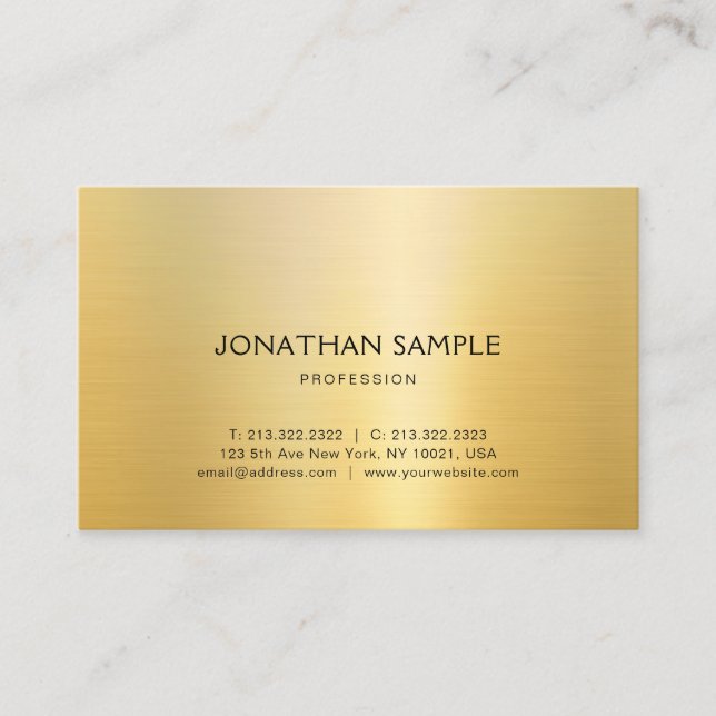 Stylish Gold Design Modern Template Professional Business Card (Front)