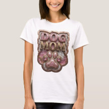Stylish Gold DOG MOM 3D Text Art