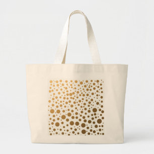 Stylish Gold Foil Confetti Dots Large Tote Bag