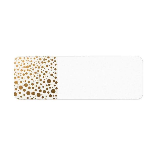 Stylish Gold Foil Confetti Dots Return Address Label (Front)
