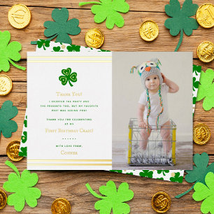 Stylish Gold Foil St. Patrick's Day 1st Birthday