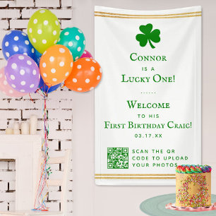 Stylish Gold Foil St. Patrick's Day 1st Birthday Banner