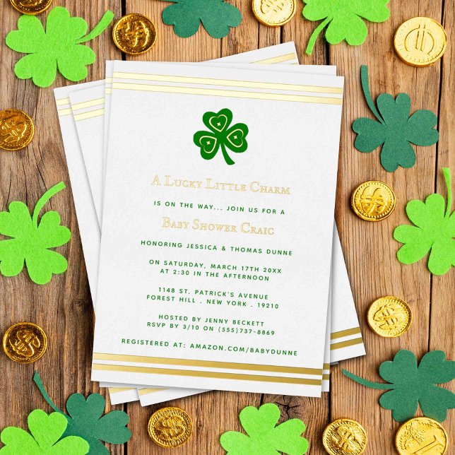 Stylish Gold Foil St. Patrick's Day Baby Shower (Creator Uploaded)