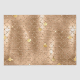 Stylish Gold Glitter Mermaid Fish Scales Pattern Tissue Paper