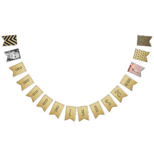 Stylish Gold Glitter Photo & 21st Birthday Banner