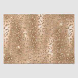 Stylish Gold Glitter Wild Leopard Spots Pattern Tissue Paper