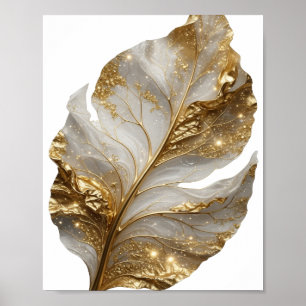 Stylish Gold GOLDEN LEAF Print