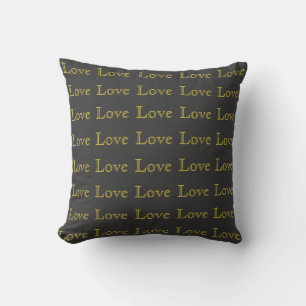 Stylish Gold Grey Classical Love Wedding Cushion