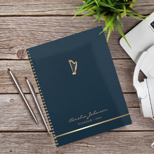 Stylish Gold Harp Music Teacher Custom Planner
