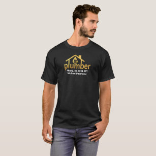 Stylish Gold Home Plumber Plumbing Service T-Shirt