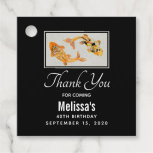 Stylish Gold Koi Fish Favour Tags