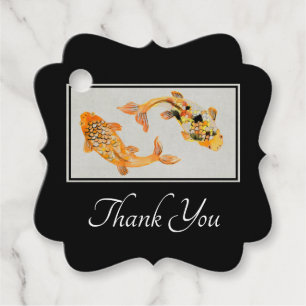 Stylish Gold Koi Fish Thank You Favour Tags