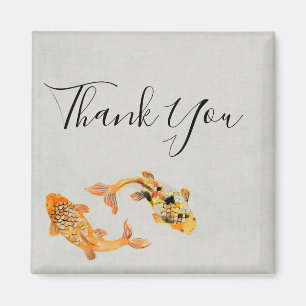 Stylish Gold Koi Fish Thank You Magnet