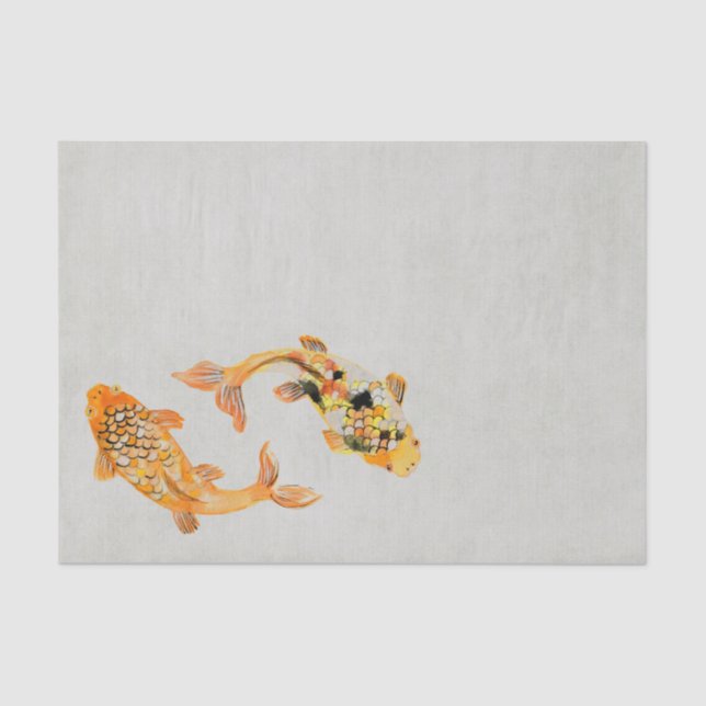 Stylish Gold Koi Fish Tissue Paper (Front)