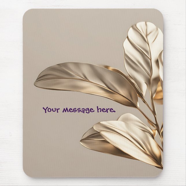 Stylish Gold Leaf  Mouse Pad (Front)