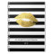 Stylish Gold Lips with Classic Black White Stripes