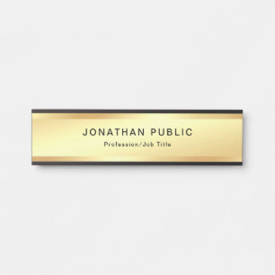 Stylish Gold Look Glamourous Modern Professional Door Sign
