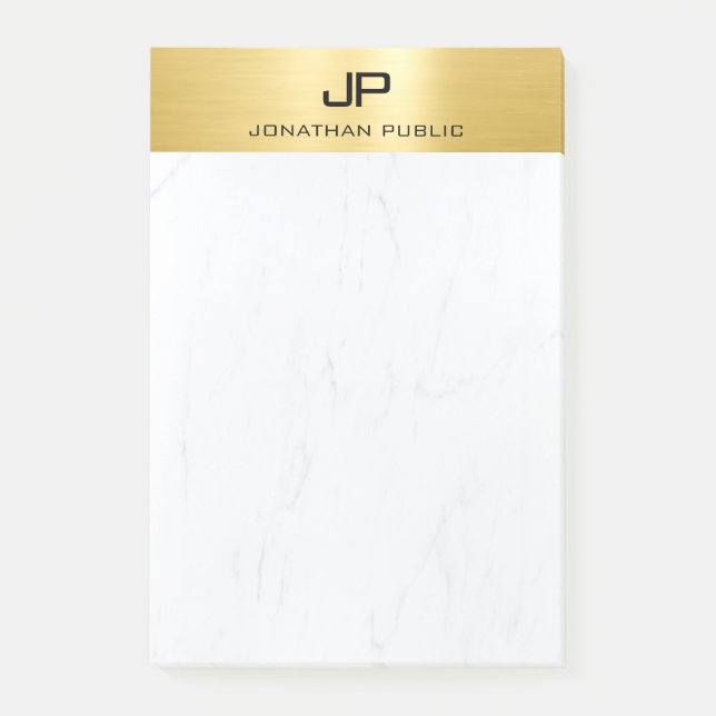 Stylish Gold Marble Simple Modern Design Template Post-it Notes (Front)
