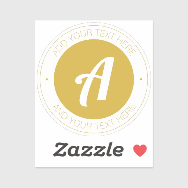 Stylish Gold Monogram or Add Logo | Transparent (Sheet)